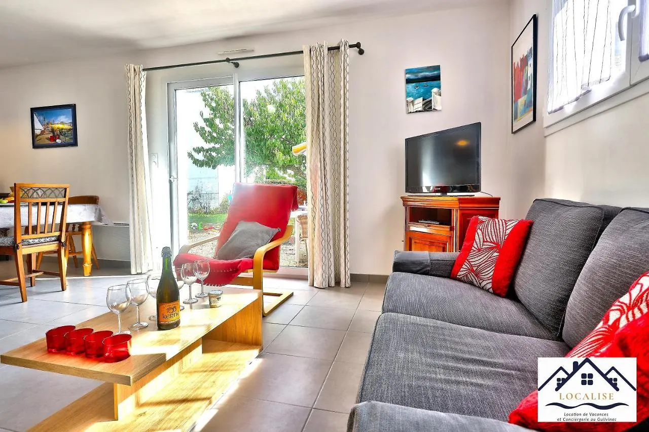 Localise - M8B - Ty Katell-Roz - Maison De Plain-Pied Avec Un Terrain Entierement Clos A Quelques Pas De La Plage Et Du Centre - Wifi Inclus - Draps Inclus - Animaux Bienvenus Tréffiagat Dom wakacyjny